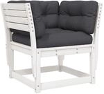 vidaXL Gartensofa mit Armlehnen und Kissen Wei&szlig; Massivholz Kiefer 844695