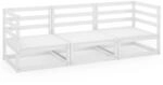 vidaXL Outdoor-Sofa 3-Sitzer Wei&szlig; Massivholz Kiefer 3075320
