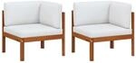 vidaXL Garten-Ecksofas 2 Tlg mit Kissen Holz Akazie & Seil 312424