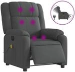 vidaXL Massagesessel Elektrisch Dunkelgrau Samt Modell 6