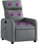 vidaXL Massagesessel Grau Kunstleder Modell 13