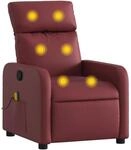 vidaXL Massagesessel Wei&szlig;rot Kunstleder Modell 12