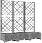 vidaXL Pflanzk&uuml;bel mit Rankgitter Hellgrau 120x40x121,5 cm PP 153273