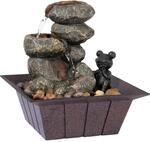 Dobar Zimmerbrunnen Kaskade Frosch in Steinoptik mit Deko-Steinen