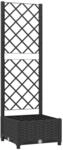 vidaXL Garten-Pflanzgef&auml;&szlig; mit Spalier Schwarz 40 x 40 x 121,5 cm PP 318268