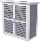 Leco Gartenschrank Momo 95 cm Grau-Wei&szlig;