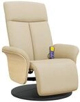 vidaXL Massagesessel mit Fu&szlig;teil Creme Stoff 356539