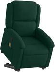 vidaXL Massagesessel mit Aufstehhilfe Dunkelgr&uuml;n Samt 3204313