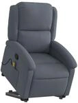 vidaXL Massagesessel mit Aufstehhilfe Dunkelgrau Samt Modell 2