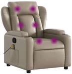 vidaXL Massagesessel Cappuccino-Braun Kunstleder 372440