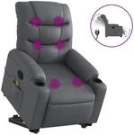vidaXL Massagesessel mit Aufstehhilfe Elektrisch Grau Kunstleder Modell 10