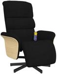 vidaXL Massagesessel mit Fu&szlig;teil Schwarz Stoff Modell 1