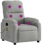 vidaXL Massagesessel Hellgrau Mikrofasergewebe