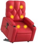 vidaXL Massagesessel mit Aufstehhilfe Rot Kunstleder 3204784