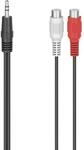 Hama Audio-Adapter 2 Cinch-Kupplungen/3,5 mm-Klinken-Stecker 10 cm Schwarz