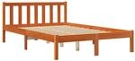 vidaXL Massivholzbett ohne Matratze Wachsbraun 140x200 cm Kiefernholz 844809