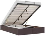 vidaXL Ottoman-Bett ohne Matratze Dunkelbraun 120x190 cm Stoff 3310864