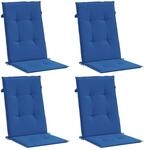 vidaXL Gartenstuhlauflagen f&uuml;r Hochlehner 4 Stk K&ouml;nigsblau 120x50x3cm 314117
