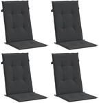 vidaXL Gartenstuhlauflagen f&uuml;r Hochlehner 4 Stk Schwarz 120x50x3 cm 47539