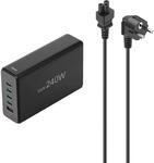 Hama USB-Ladestation Schnellladeger&auml;t mit 5 Ports GaN 4 x USB-C 1 x USB-A 240 W