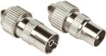 Hama Antennen-Adapter-Set Koax-Stecker/Koax-Kupplung Schraubbar Silber 2 St&uuml;ck