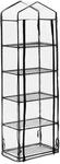 Relaxdays Balkongew&auml;chshaus PVC-Folie Eisen Transparent Schwarz Mit 5 Etagen 193 cm