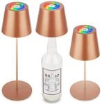 Brilo Tischleuchte mit Flaschenaufsatz 3 in 1 RGB Braun &Oslash; 12 cm x 36 cm