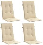 vidaXL Gartenstuhlauflagen f&uuml;r Hochlehner 4Stk Beige 120x50x3cm Stoff 47543