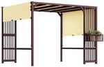 Outsunny Pavillon Metall Polyester Kaffee Braun 295L x 252B x 230H cm