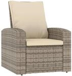 vidaXL Gartensessel Verstellbar mit Kissen Hellbraun Poly Rattan