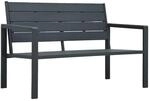 furnicato Gartenbank 120 cm HDPE Grau Holz-Optik