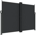 vidaXL Seitenmarkise Ausziehbar Schwarz 180x600 cm 4004639