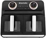 Tectake Hei&szlig;luftfritteuse Samurai 2 Garr&auml;ume Je 4 L 2400 W Led Touchscreen und 2