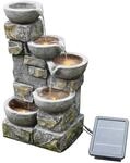 Teamson Home 69 cm 5-stufig Kaskaden Stein Led Garten Wasserbrunnen Grau