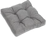 Beautissu Beauflair Loungekissen Outdoor Sitz 60x60x10cm Hellgrau
