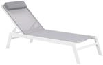 Beliani Gartenliege Grau Weiss 155x66x103