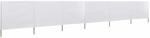 vidaXL 6 Teiliges Windschutzgewebe 800 x 80 cm Wei&szlig; 44543