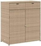 vidaXL Gartenschrank Beige 105x55x113 cm Poly Rattan