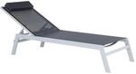 Beliani Gartenliege Schwarz Silber 155x66x103