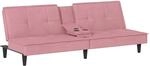 vidaXL Schlafsofa mit Getr&auml;nkehaltern Rosa Samt 351923