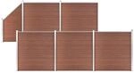 vidaXL WPC Zaun-Set 5 Quadrate + 1 Schr&auml;ge 965x186 cm Braun 3053219