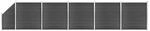 vidaXL Zaunelement Set WPC 965x 105-186 cm Schwarz 3070441