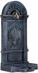 Relaxdays Standbrunnen Aluminium Antik Dunkelgrau Gold 83 cm x 39 cm x 33 cm