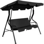 Costway 3-Sitzer Hollywoodschaukel mit Verstellbarem Dach Schwarz