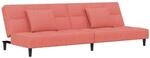 vidaXL Schlafsofa 2-Sitzer mit 2 Kissen Rosa Samt 375810