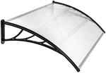 Tectake Vordach In Bogenform Wetterfest 93 x 120 x 0 50 cm Transparent