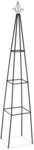 Relaxdays Rankobelisk Metall Schwarz 204 cm x 38 cm x 38 cm