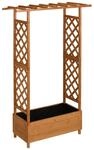 Relaxdays Blumenkasten Tannenholz Orange Mit Rankgitter und Dach 183 cm x 110 cm x 44