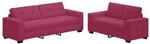 vidaXL 2 Tlg Sofagarnitur mit Kissen Weinrot Samt 3324725