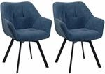 CLP 2er Set Esszimmerstuhl Jordi Cord Blau